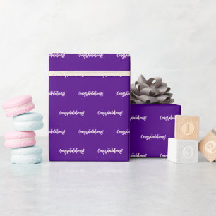 Papier Cadeau Vivid Indigo Purple Félicitations !