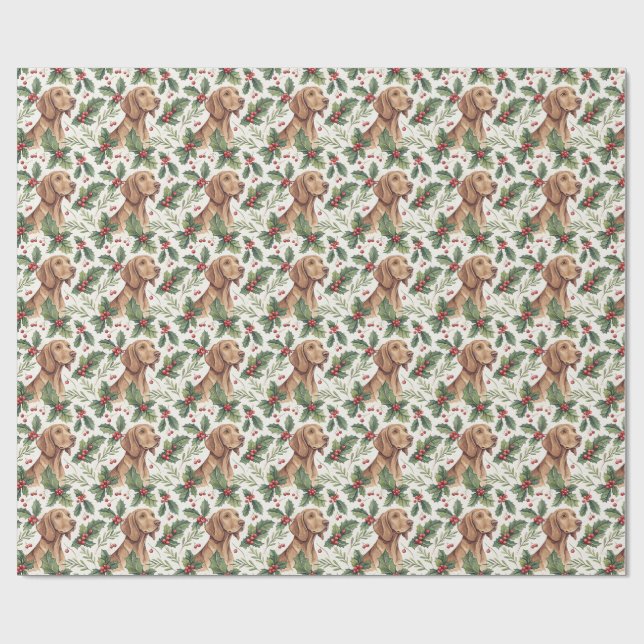 Papier Cadeau Vizsla Christmas Wrapping Paper (Plat)