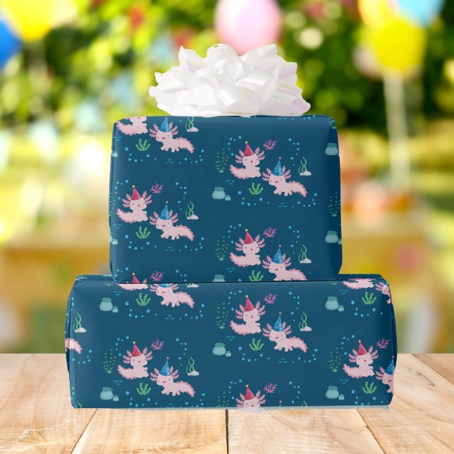 Papier Cadeau Vœux d'anniversaire d'Axolotl (Créateur téléchargé)
