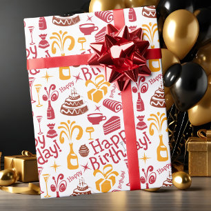 Papier Cadeau Vœux d'anniversaire modernes et tendance
