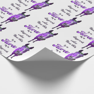 Papier Cadeau Voici Un Cheval D'Une Couleur Différente, Violet