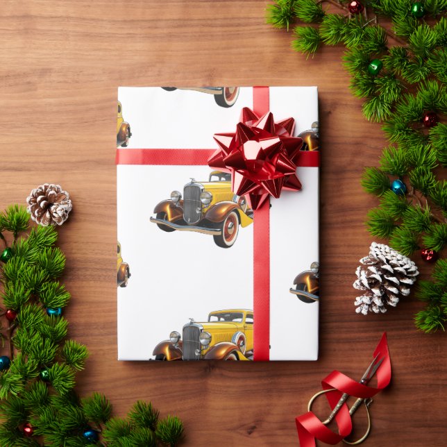 Papier Cadeau Voiture Classique Cool Moderne (Cadeau de vacances)