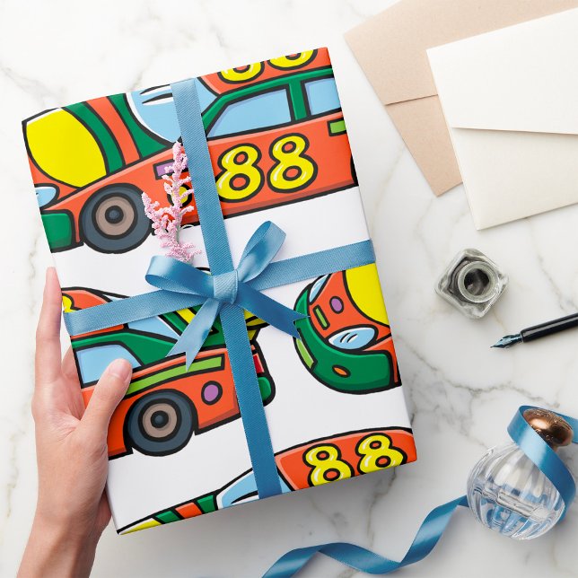 Papier Cadeau Voiture de course numéro 88 (Créateur téléchargé)