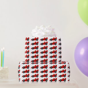 Papier Cadeau Voiture de course rouge
