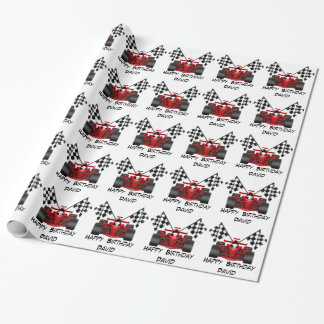 Papier Cadeau Voiture de course rouge