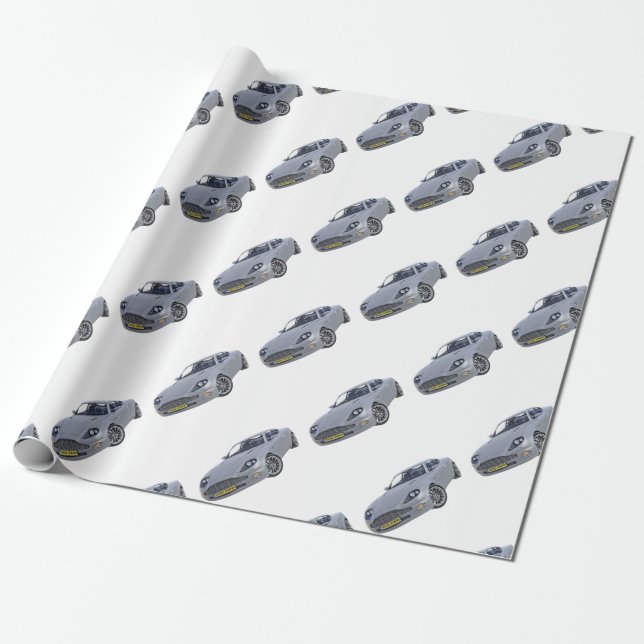 Papier Cadeau Voiture superbe d'espion en argent (Déroulé)