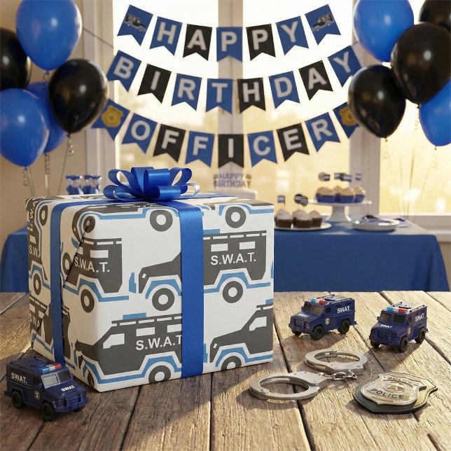 Papier Cadeau Voiture SWAT (Créateur téléchargé)