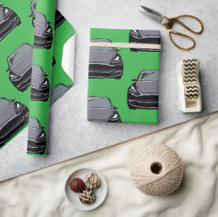 Papier Cadeau Voiture VUS Vert gris foncé