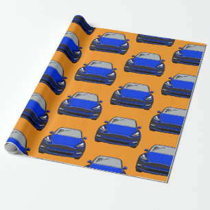 Papier Cadeau Voiture VUS Voiture Bleu Électrique Arrière - plan