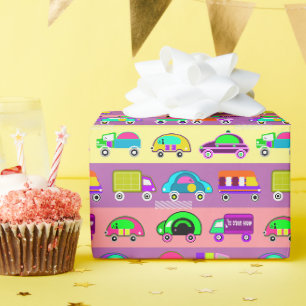 Papier Cadeau Voitures colorées et lumineuses pour garçons