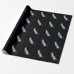 Papier Cadeau Vol classique de silhouette de Cessna d'avions sur