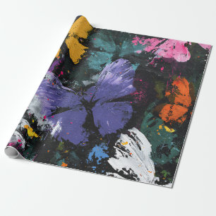 Papier Cadeau Vol de Papillon Abstrait Vibrant (7)