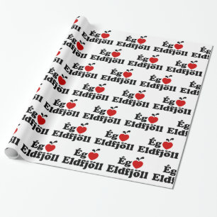 Papier Cadeau Volcans I Heart (Love) [Ég Elska Eldfjöll]
