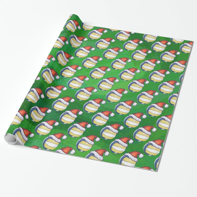 Papier Cadeau Volley-ball Casquette de Noël (Déroulé)