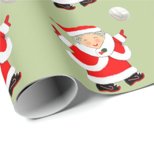 Papier Cadeau Volleyball Féminin Noël