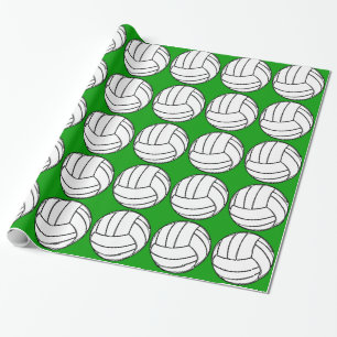 Papier Cadeau Volleyballs sur le vert