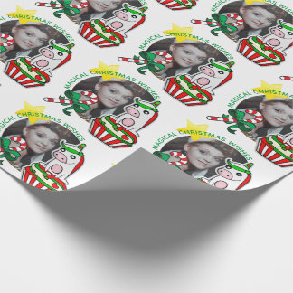 Papier Cadeau Votre cadre photo Cupcake de licorne de Noël