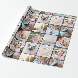 Papier Cadeau Votre grille personnalisée de collage de photos Te