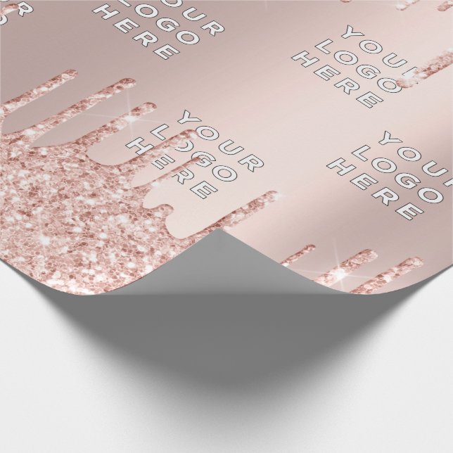 Papier Cadeau Votre logo d'entreprise Rose Gold Parties scintill (Coin)