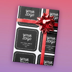 Papier Cadeau Votre logo et slogan ou autre texte Noir et blan
