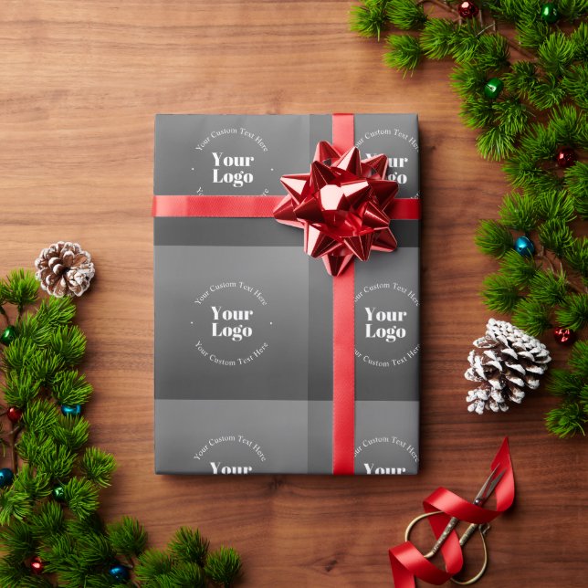 Papier Cadeau Votre logo ou conception d'entreprise & texte modi (Cadeau de vacances)