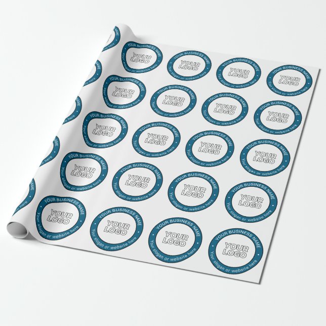 Papier Cadeau Votre logo ou conception et texte circulaire perso (Déroulé)