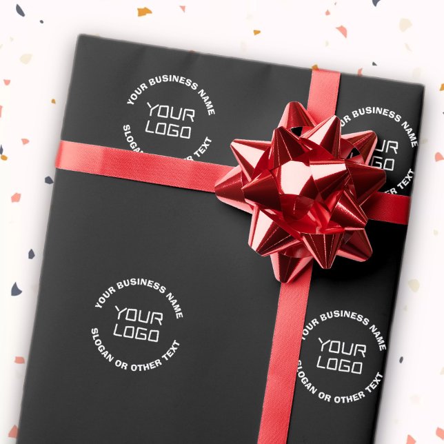 Papier Cadeau Votre logo ou image et texte modifiable | Noir et  (Créateur téléchargé)