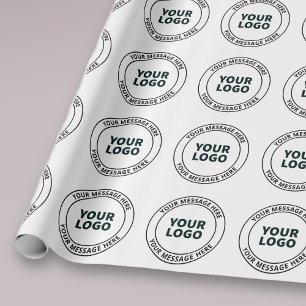 Papier Cadeau Votre logo téléchargé + texte circulaire modifiabl