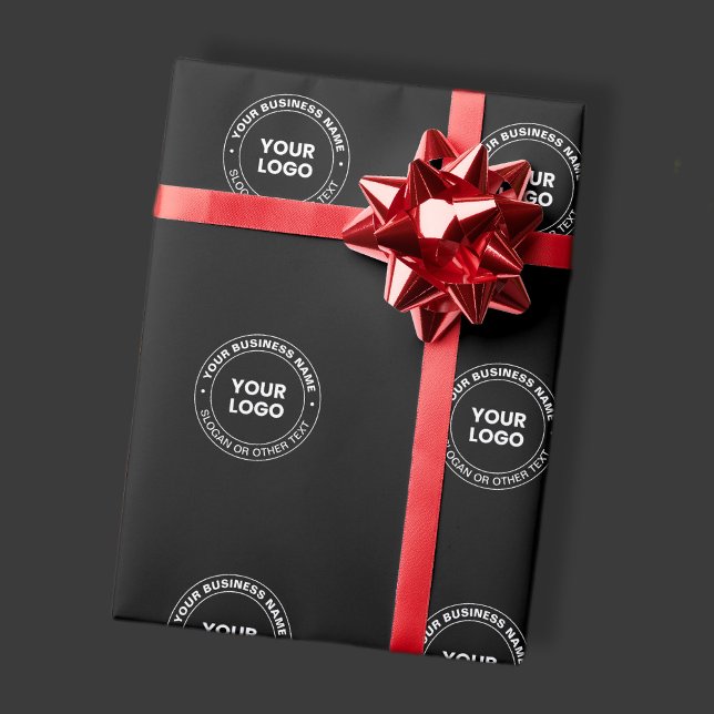 Papier Cadeau Votre logo | Texte et éléments modernes modifiable (Créateur téléchargé)