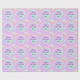 Papier Cadeau Votre message ici ajouter texte nom monogramme ros