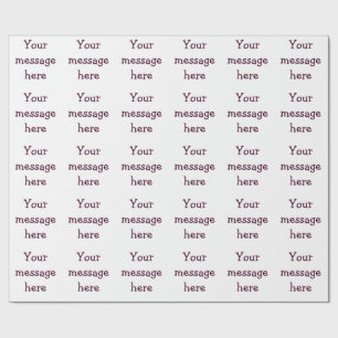 Papier Cadeau Votre message ici ajoutez le nom du texte image ci