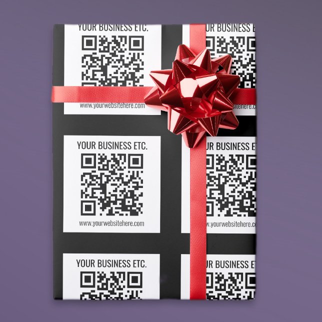 Papier Cadeau Votre nom d'entreprise & code QR modifiable (Créateur téléchargé)