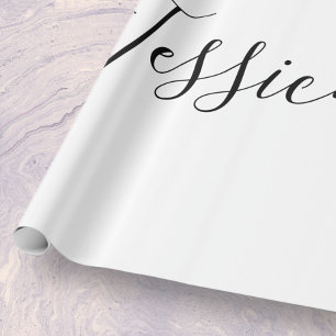 Papier Cadeau Votre nom Écriture élégante