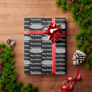 Papier Cadeau Votre nom et message de vacances Noël rétros