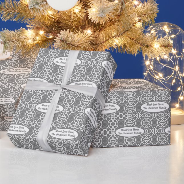 Papier Cadeau Votre nom Retro Christmas Shades of Grey MCM Wrapp (Vacances)