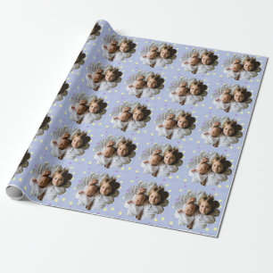 Papier Cadeau Votre photo personnalisée dans Fleur pois