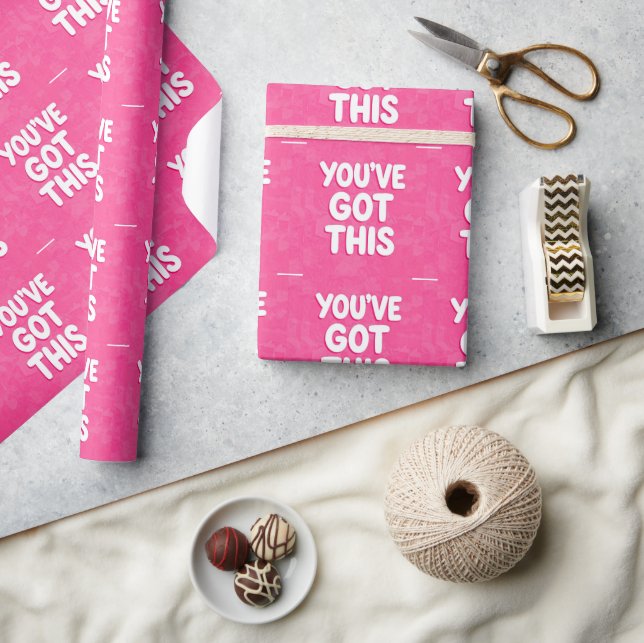 Papier Cadeau Vous avez ces mots sur fond rose (Artisanat)