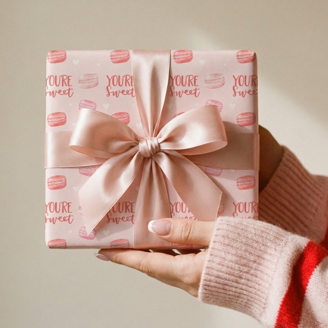 Papier Cadeau Vous êtes de bons Macaron Heureuses Saintes-Valent (You're Sweet Happy Valentine's Day Macaron Cookies Wrapping Paper)