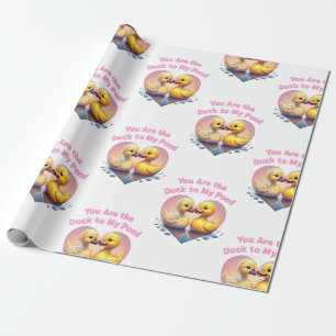 Papier Cadeau "Vous êtes le canard à mon étang - Romantic Duck C