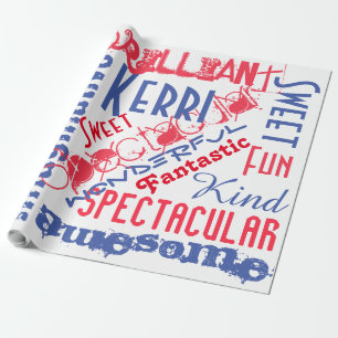 Papier Cadeau Vous êtes rouge, blanc et bleu personnalisés