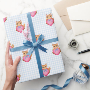 Papier Cadeau Vous êtes un chat à carreaux spécial de fête