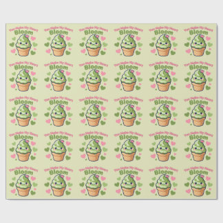 Papier Cadeau Vous faites éclore mon cœur avec un Matcha Kawaii 