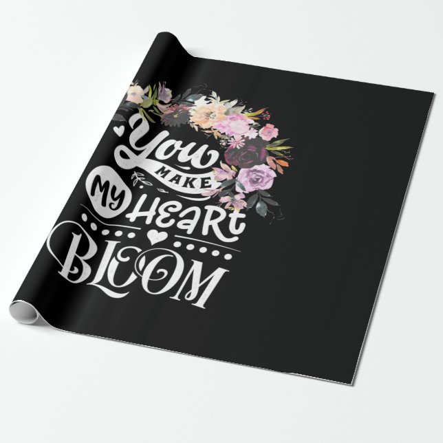 Papier Cadeau Vous Faites Fleurir Mon Coeur (Déroulé)
