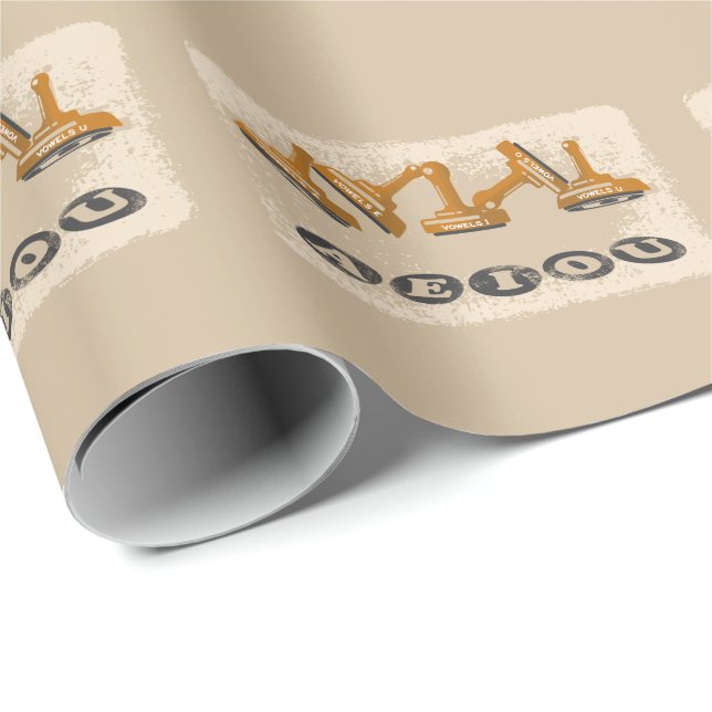 Papier Cadeau Vowels AEIOU (Coin rond)