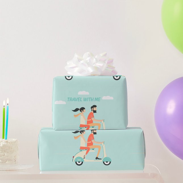 Papier Cadeau Voyage avec moi (Créateur téléchargé)