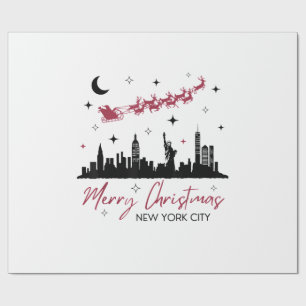 Papier Cadeau Voyage de Noël à New York, Joyeux Noël Nouveau 