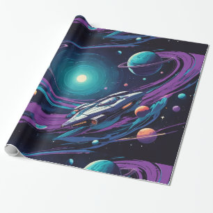 Papier Cadeau Voyage spatial
