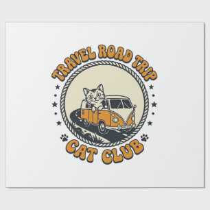 Papier Cadeau Voyage T-Shirt pour amateur de chat - Art de voyag
