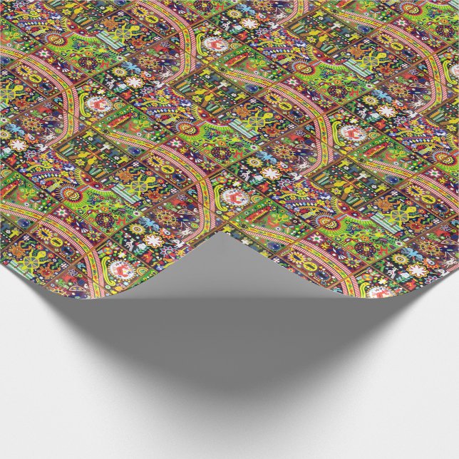 Papier Cadeau Voyage tribal maya mexicain de Boho d'art d'Oaxaca (Coin)