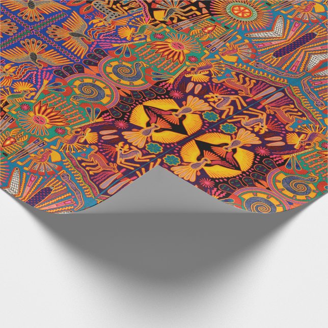 Papier Cadeau Voyage tribal maya mexicain de Boho d'art d'Oaxaca (Coin)